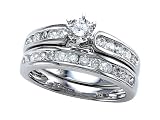 1.00 cttw Round Diamonds Wedding Engagement Ring Set LIFETIME WARRANTY