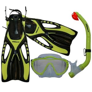 Junior Snorkeling Scuba Diving Mask Snorkel Fins w/ Mesh Bag Set for kids