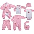 Hudson Baby 6-Piece Sweet Baby Layette Set - Pink, Newborn
