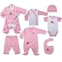 Hudson Baby 6-Piece Sweet Baby Layette Set - Pink, 3-6 Months