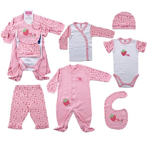 Hudson Baby 6-Piece Sweet Baby Layette Set - Pink, Newborn