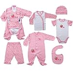 Hudson Baby 6-Piece Sweet Baby Layette Set - Pink, Newborn