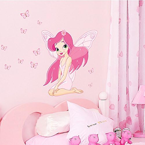 DHKIM Wall Sticker Creative Sexy Beauty Girl Flower Fairy Angel Removable Decal Home Decor Vinyl Mural Art (Angel2)