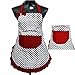 dzt1968 Cute BowKnot Lady's Girls Kitchen Restaurant Bib Cooking Aprons With Pocket for Women Vintage Apron Bib Chef Cooking Waitress (Black)