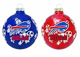 NFL Buffalo Bills Traditional 2 5/8" Ornament Set in Primary and Secondary Team Color