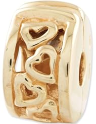 Reflection Beads Silver Gold Plated Hearts Clip Bead Number 3