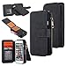 iPhone 7 Case, LONTECT 14 Card Slots Wallet Case with Zipper Cash Storage - PU Leather Wallet With Magnetic Detachable TPU Shock Absorbing Back Cover Case for Apple iPhone 7 - Black