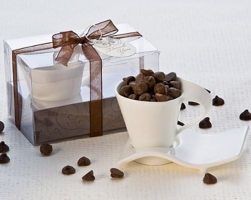 Swish Cup and Biscotti Plate Favor, Uno - Wedding and Party Favor Guest Keepsake Gift