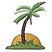 ID 1766 Palm Tree Sunset Patch Tropical Beach Scene Embroidered Iron On Applique