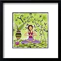 Yoga Girl Decorative Framed Art Poster Print by Jennifer Brinley, 16x16