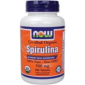 NOW Foods Organic Spirulina 500mg  Tablets, 180 Tablets: Health &amp; Personal Care
