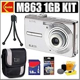 Kodak Easyshare M863 8.2MP Digital Camera (Silver) + 1GB Accessoy Kit