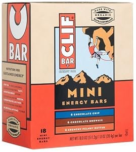 Clif Bar Mini Energy Bar, Variety Pack (Chocolate Chip, Chocolate Brownie and Crunchy Peanut Butter), 1-Ounce Bars, 36 Count