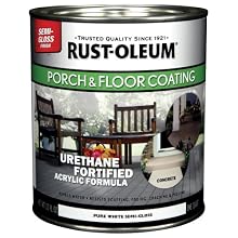 Rust-Oleum 244857 Porch Floor Paint, Pure White Semi-Gloss, 1-Quart