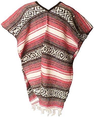 Mexican Poncho Blanket Material by QueBaja - Fuchsia