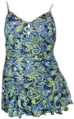 Womens Plus Size Mini Swimdress Swimsuit Chic Keyhole 16-26
