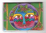 Debit Check Card Gift Card Drivers License Holder Made with Laurel Burch Bountiful Blessing Cat Fabric