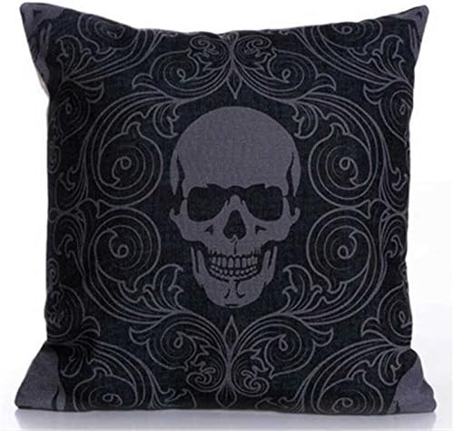 FairyPark Pillowcase Punk Bohemia Paisley Skull Cushion Cover Cotton Linen Size 40*40 Printed Throw Pillows Decorative Cojines Perfect Pillow Cover