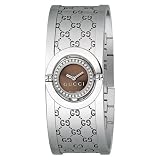 Gucci Women`s YA112503 Twirl Small Steel Bangle Diamond Case Watch