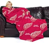 NHL Detroit Red Wings Adult Comfy Throw Blanket with Sleeves