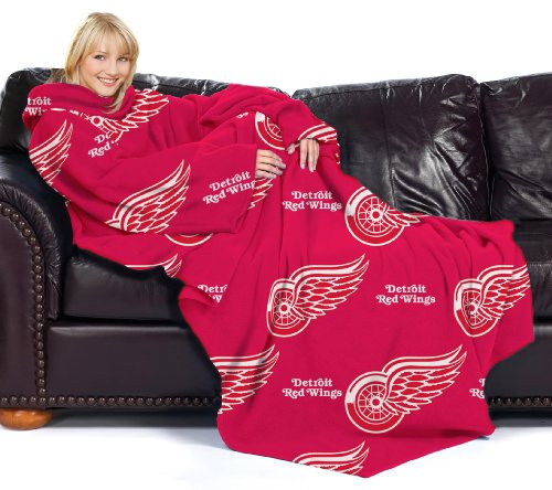 NHL Detroit Red Wings Adult Comfy Throw Blanket with Sleeves