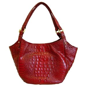 Brahmin Jackie Red Melbourne Croc Print Purse