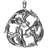 Celtic Dogs - Pendant Necklace Sterling Silver
