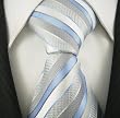 Neckties by Scott Allan, 100% Woven Sky Grey and Blue Tie, Formal Neckties for Weddings