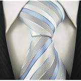 Neckties by Scott Allan, 100% Woven Sky Grey and Blue Tie, Formal Neckties for Weddings