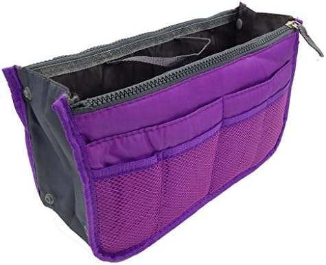 Kuforu Handbag Pouch Bag in Bag Organiser Insert Organizer Tidy Travel Cosmetic Pocket (11.4x6.7x3.5 in.)- Purple