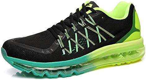 Men's Air Running Shoe Walking Casual Athletic Comfortable Max Sports Sneakers Black Green