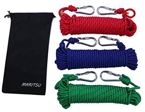 MARITSU Utility Rope, 3/8 inch, 64Ft, Outdoor Escape Rope, Camping Hiking Rope, Fire Rescue Parachute