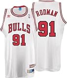Dennis Rodman Jersey: adidas White Throwback Swingman #91 Chicago Bulls Jersey