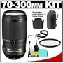 Nikon 70-300mm f/4.5-5.6G ED IF AF-S VR Digital SLR Zoom Lens with HB-36 Hood & Pouch Case + UV Filter + Accessory Kit for D3000, D3100, D5000, D7000, D90, D300s & D300S DSLR