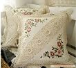 Handmade Ribbon Embroidery Flowers cushion cover-White