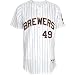 MLB Milwaukee Brewers Yovani Gallardo Six Button Authentic Alternate Jersey Men's