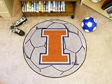 Univ of Illinois Soccer Ball 29 Round Floor Mat (Rug) - Illinois Fighting Illini