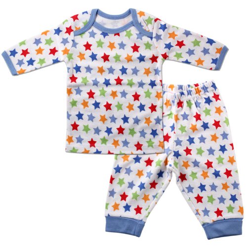 Thermal Long Sleeve Slip-on Shirt & Pants, Blue, 6-9 months