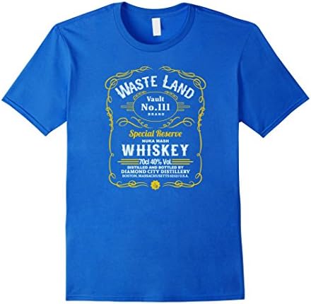 Men's Wasteland Whiskey - Clean version cool gaming style T-shirt Medium Royal Blue