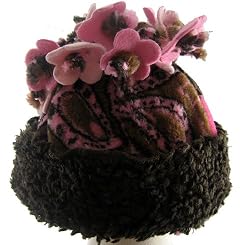 Brown Flower Swirl Flower top Hat