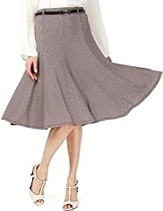Geometric Print Fit & Flare Long Skirt