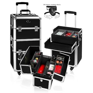 Shany Cosmetics Review on Shany Cosmetics Pro Rolling Trolley Makeup Case   360  Spinning Wheel
