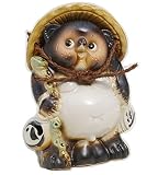 【信楽焼】ひねり狸 6号 (オス)約幅14.5×奥行き13×高さ19cm