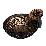 Vigo Industries VGT020 Golden Greek Waterfall Faucet Vessel Sink, Bronze