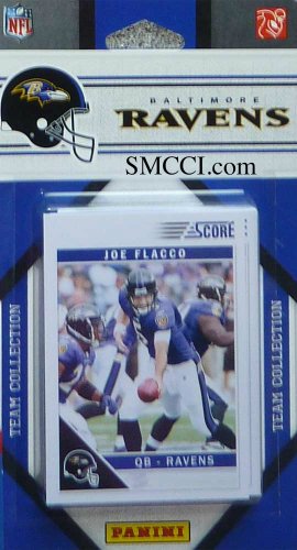 2011 Score Baltimore Ravens Factory Sealed 13 Card Team Set. Players Include Anquan Boldin, Derrick Mason, Ed Reed, Haloti Ngata, Joe Flacco, Michael Oher, Ray Lewis, Ray Rice, Terrell Suggs, Todd Heap, Jimmy Smith, Tandon Moss and Torrey Smith.