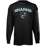 Reebok San Jose Sharks Black Double Stick Long Sleeve T-shirt