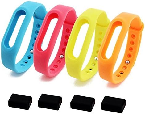 HommeTM 4pcs Xiaomi Replacement Wrist Band with 4pcs Clasp Faster for Xiaomi Mi Band Ip67 Smart Wrist Fitness Tracker Waterproof Bracelet
