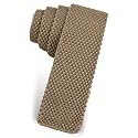 Retro Taupe Ultra Knit Narrow Tie by Jacob Alexander - Tan/taupe Cotton