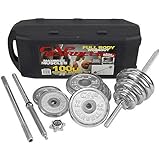 Cap Barbell 100Lbs Chrome Barbell Set With Knock Down 5' Bar In A Plastic Case