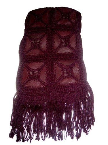 Extra 50% Off Hand Embroidered Scarf with Lots of Colorful Leather LES_PURPLE_001